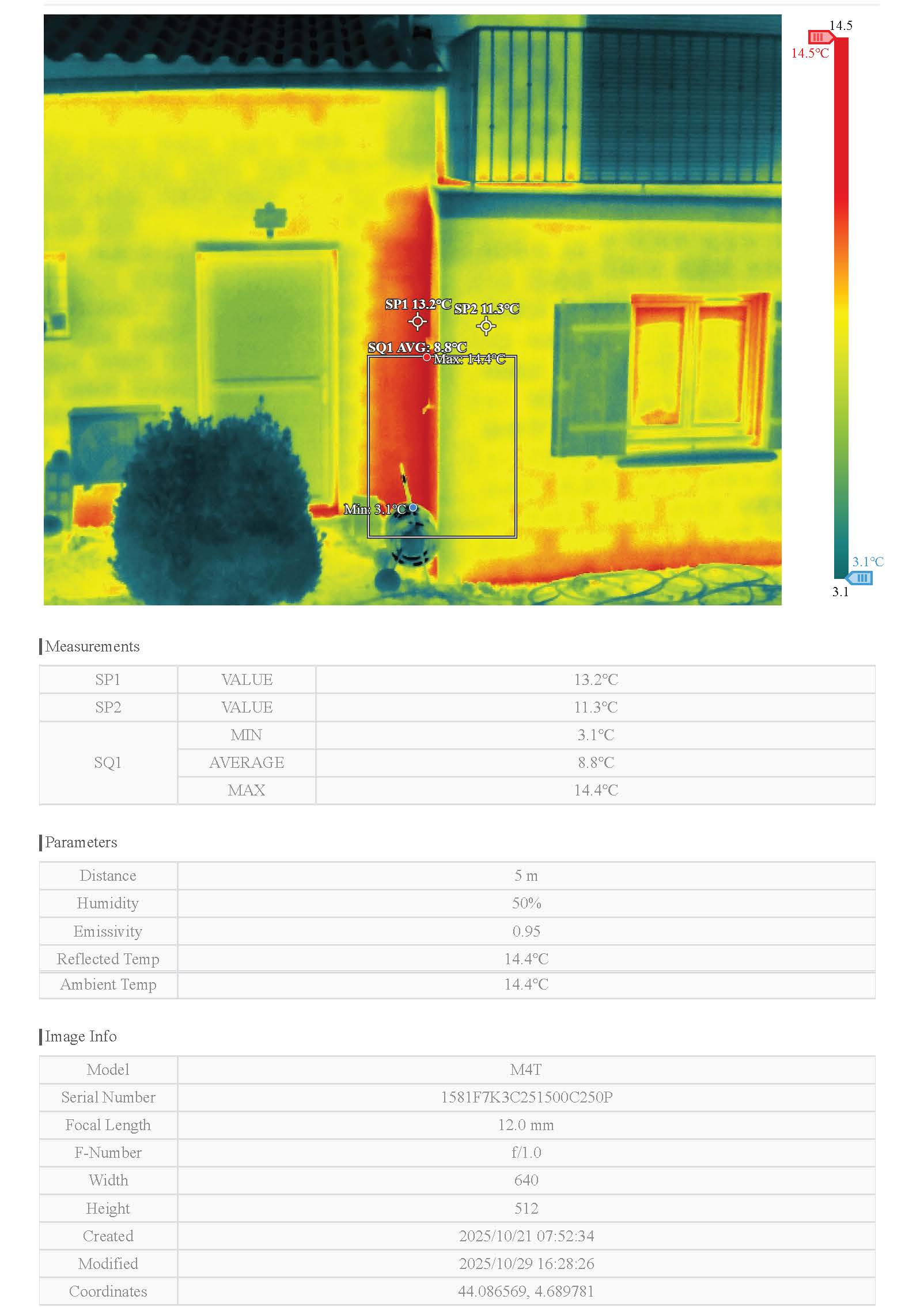 Vue thermique façade principale